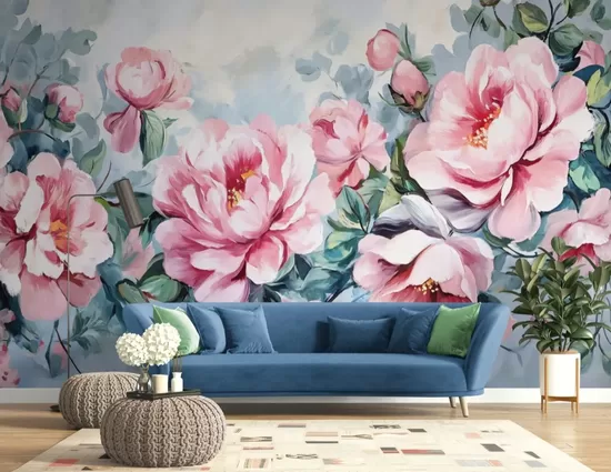 Fototapete: Ziedošas Rozā Peonijas